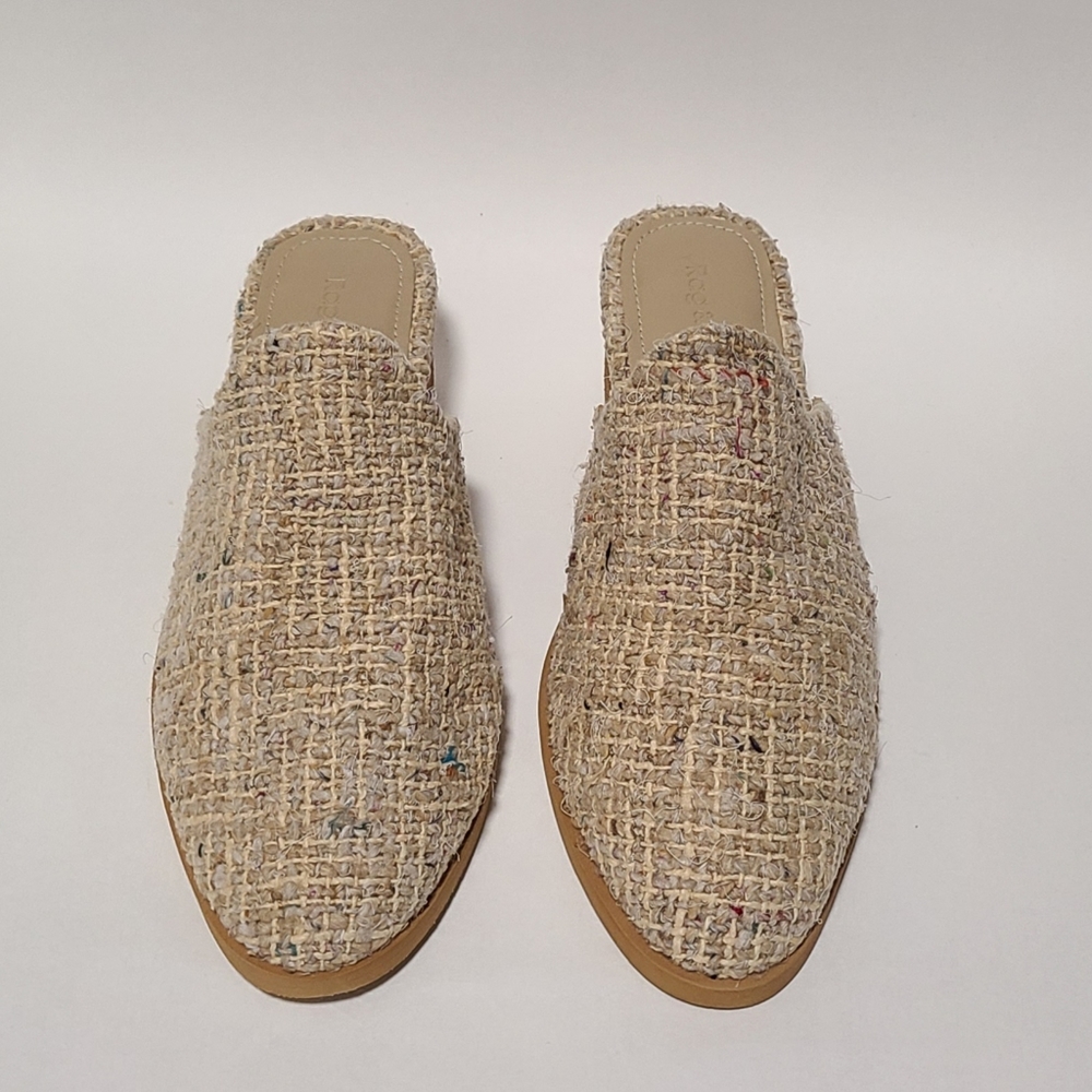 Textured Cream colored mules